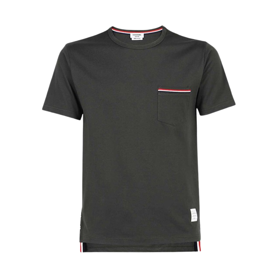 톰브라운 미디움 웨이트 저지 팁 포켓 크루넥 티셔츠 다크 그린(Thom Browne Medium Weight Jersey Tipped Pocket Crewneck T-Shirt Dark Green) - 1