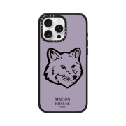 Casetify x Maison Kitsune iPhone Bold Fox Head Wisteria Purple Magsafe Impact Case Matte Black