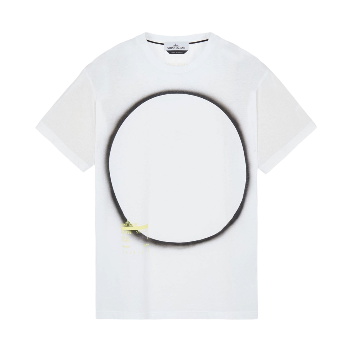 76152NS95-V0001 Stone Island 2NS95 30/1 Cotton Jersey Solar Eclipse One Print Garment Dyed T-Shirt White - 22SS