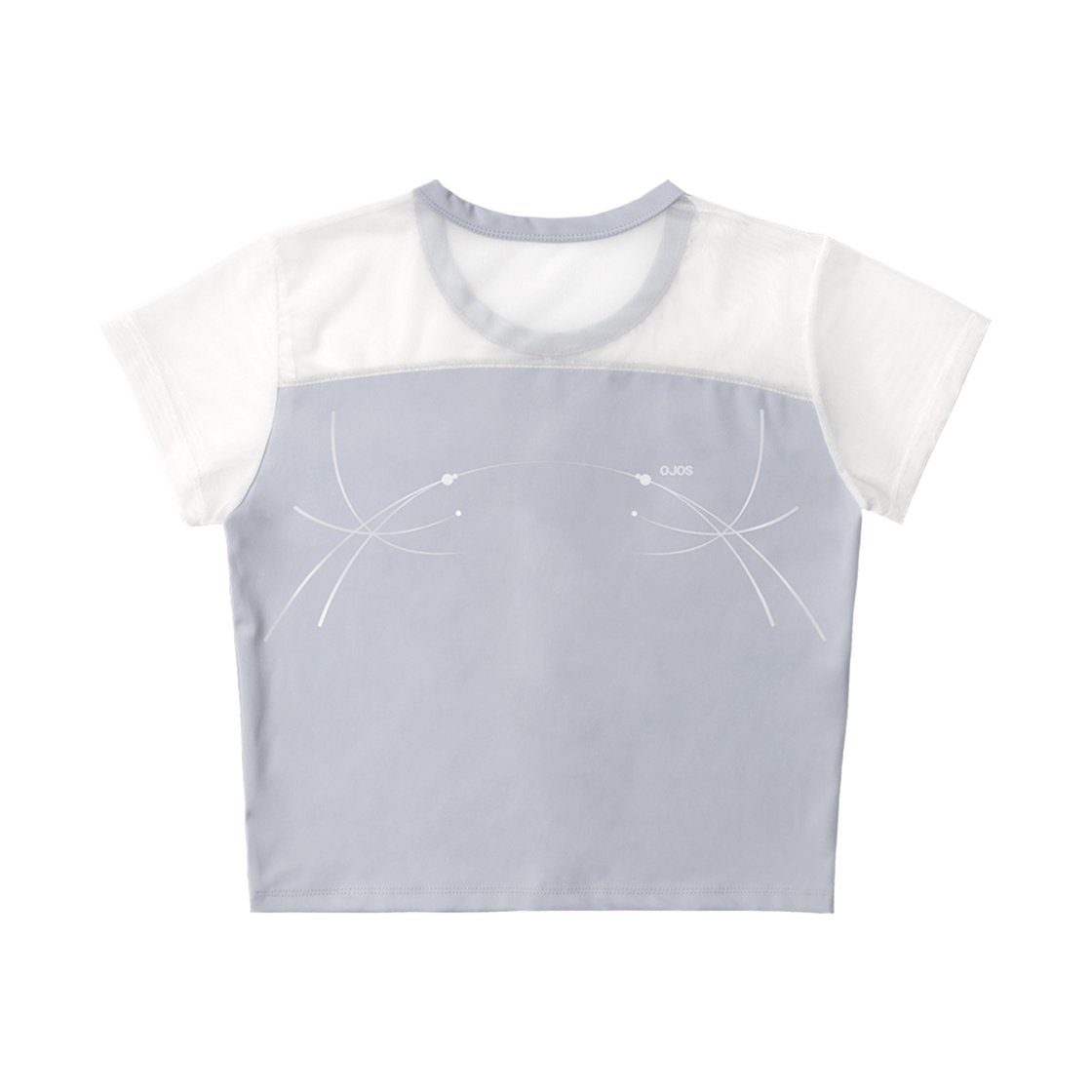 오호스 하프 쉬어 져지 티 그레이