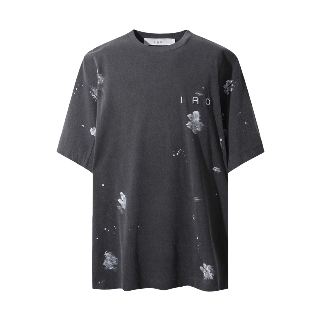 이로 페인트 프린팅 로고 반팔 티셔츠 블랙(Iro Paint Printing Logo Short Sleeves T-Shirt Black) - 1
