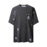 Iro Paint Printing Logo Short Sleeves T-Shirt Black