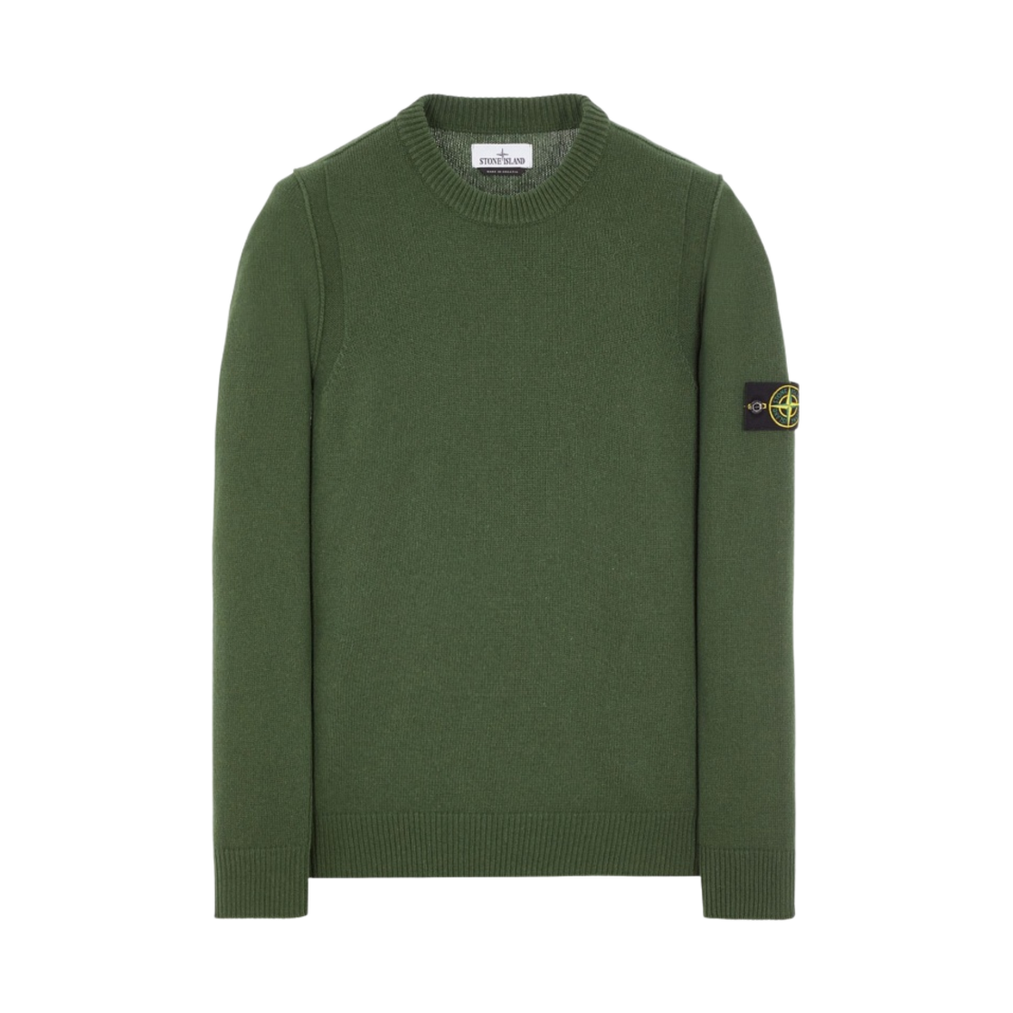 스톤 아일랜드 508A3 램스울 크루넥 니트 올리브 그린 - 22FW(Stone Island 508A3 Lambswool Crewneck Knit Olive Green - 22FW) - 1