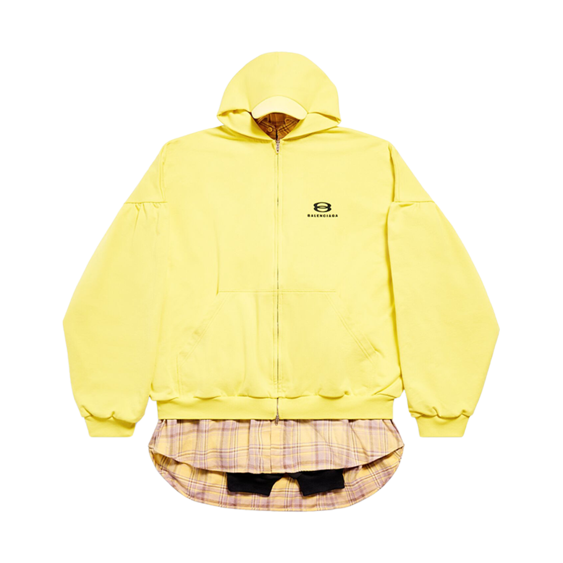발렌시아가 유니티 스포츠 아이콘 레이어드 후드 오버사이즈 옐로우 블랙(Balenciaga Unity Sports Icon Layered Hoodie Oversized in Yellow Black) - 1