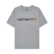 Carhartt Loose Fit Heavyweight Regular Short Sleeve Logo Graphic T-Shirt Heather Grey