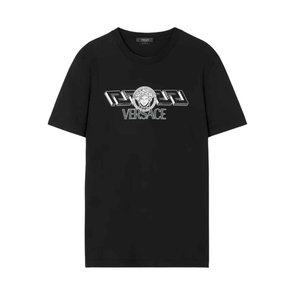 1008461-1A06051-1B000 Versace La Greca Logo T-Shirt Black