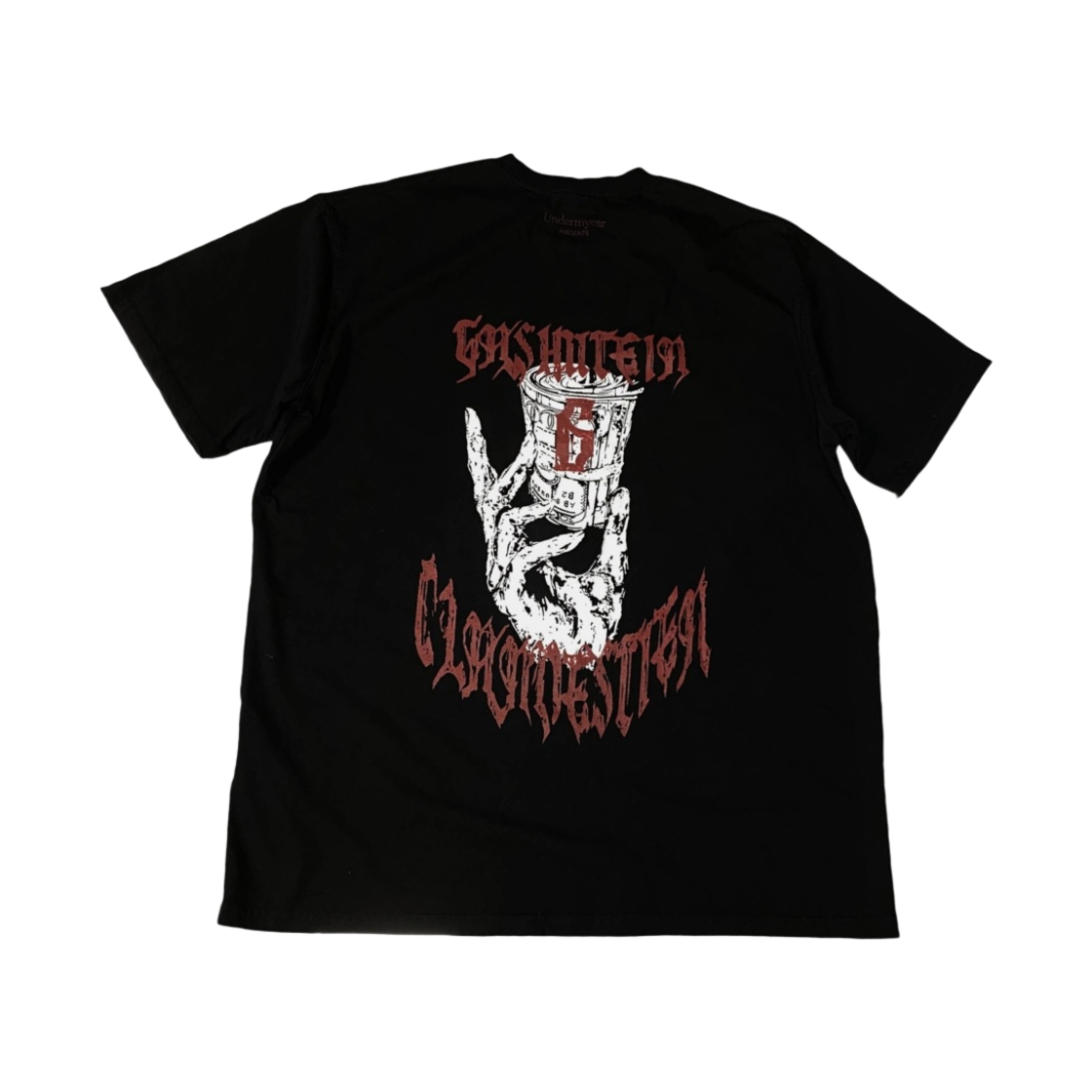 언더마이카 가슈테인 6 머니 번들 그래픽 티셔츠 로코코 레드 - 24SS(Undermycar Gashutein 6 Money Bundle Graphic T-Shirt Rococco Red - 24SS)