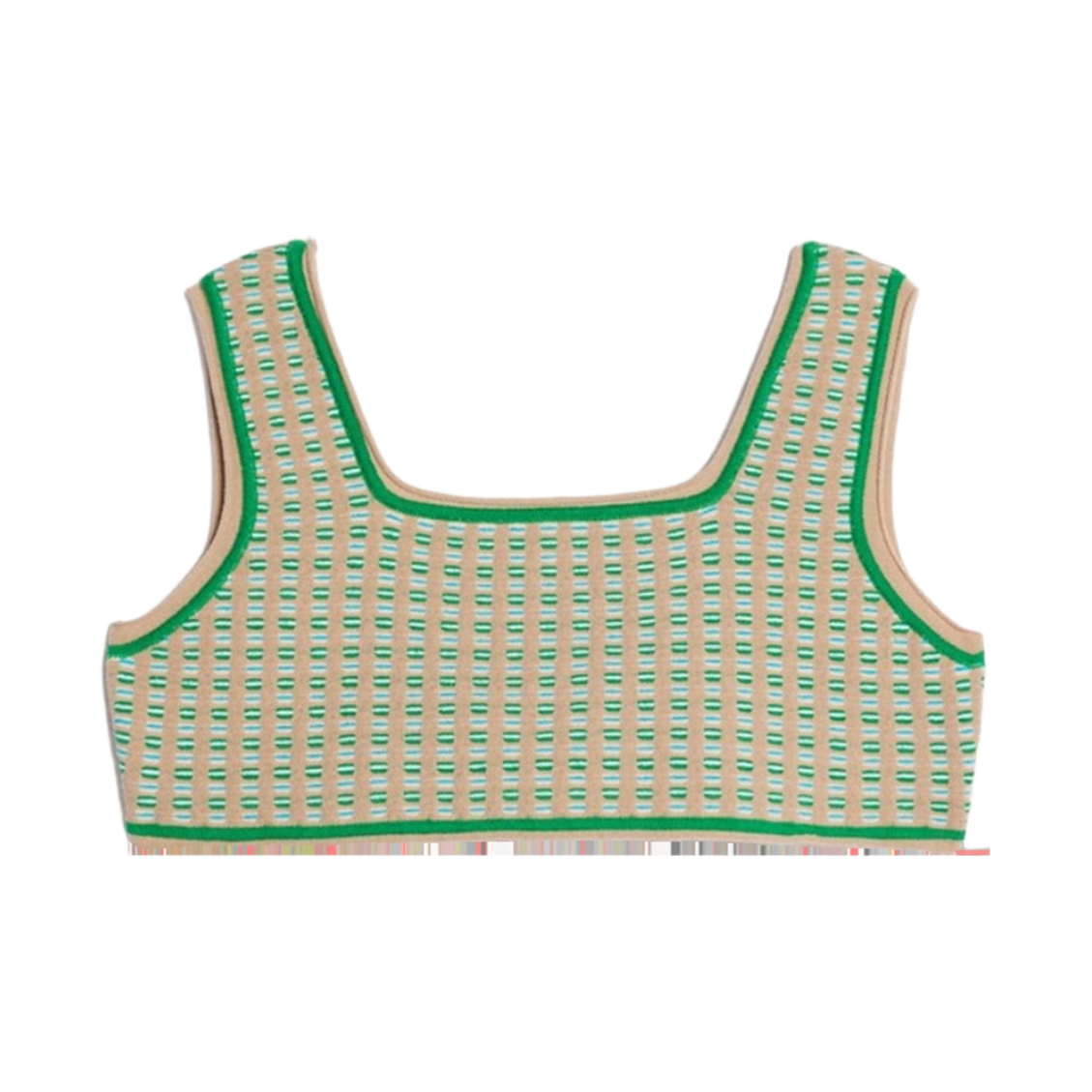 (W) 자크뮈스 르 오 마치오 자카드 브라 탑 멀티 베이지((W) Jacquemus Le Haut Macio Jacquard Bra Top Multi Beige) - 1
