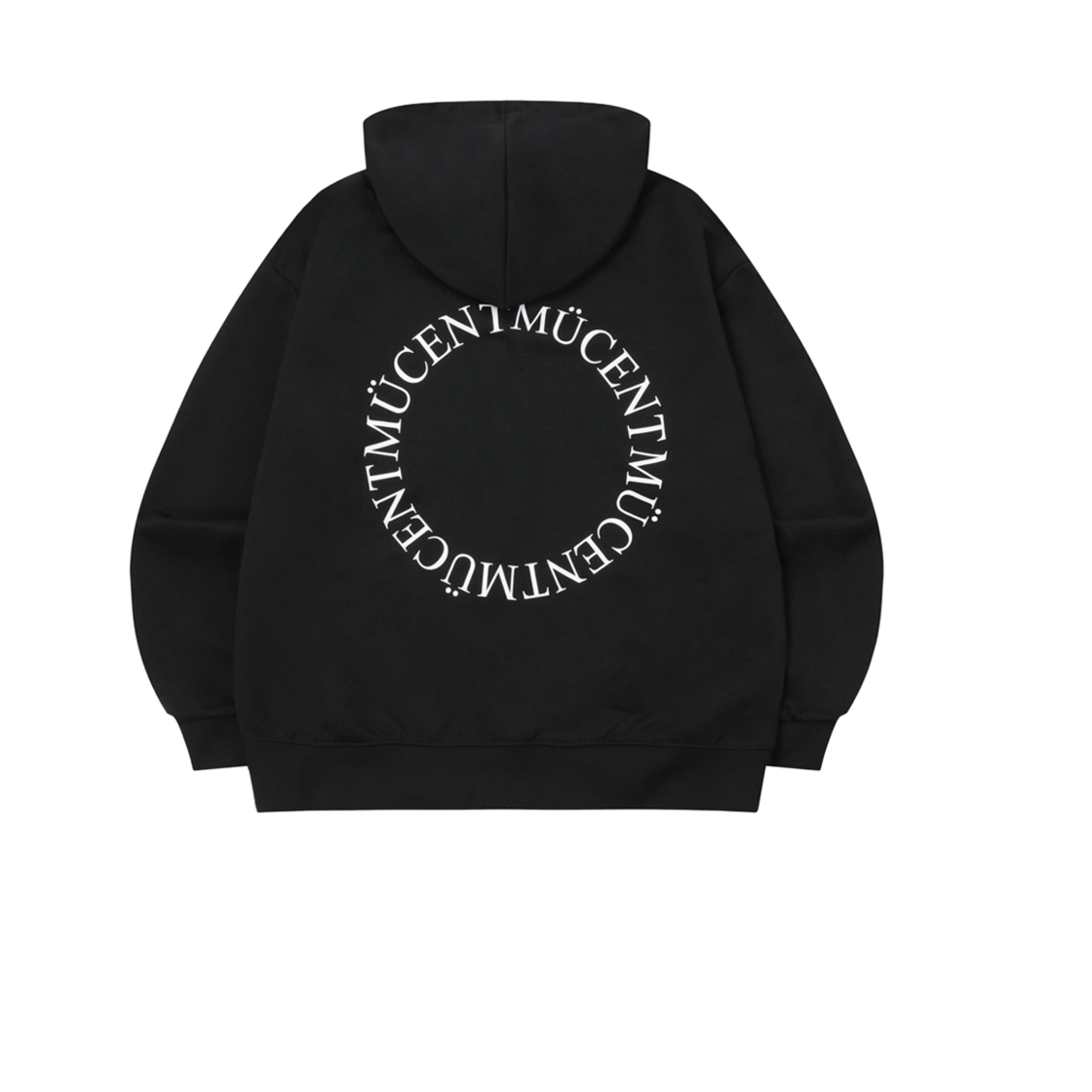 무센트 백 로고 투웨이 후드 집업 블랙(MUCENT Back Logo 2-Way Hood Zip-Up Black)