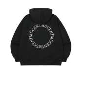 MUCENT Back Logo 2-Way Hood Zip-Up Black