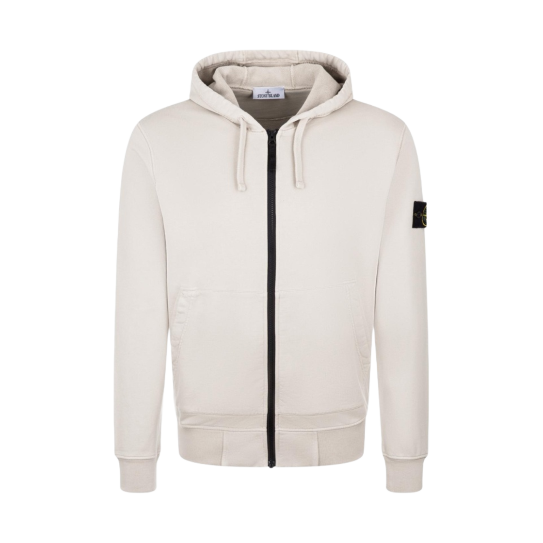 스톤 아일랜드 64251 가먼트 다이드 코튼 플리스 풀 지퍼 후드 스웨트셔츠 스투코 - 23FW(Stone Island 64251 Garment Dyed Cotton Fleece Full Zip Hooded Sweatshirt Stucco - 23FW) - 1