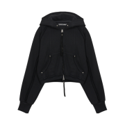 Vacant Archive Dias Inside-out Hood Zip-Up Black