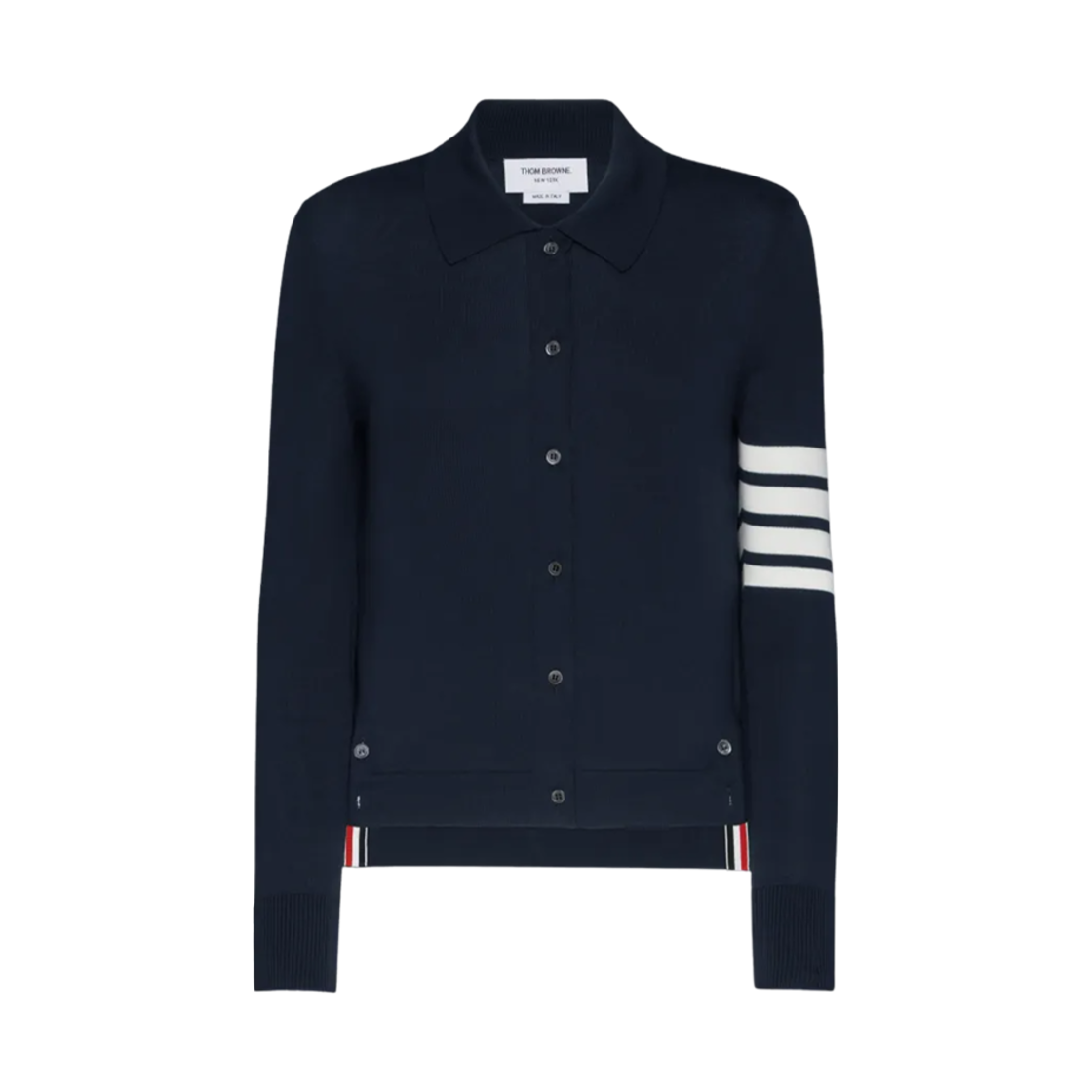 FKL003A-Y3036-415 (W) Thom Browne Cotton 4-Bar Shirt Navy
