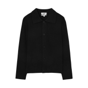 Cos Cotton Blend Textured Knit Cardigans Black