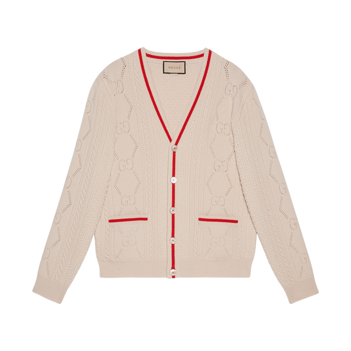 구찌 GG 니트 울 가디건 아이보리