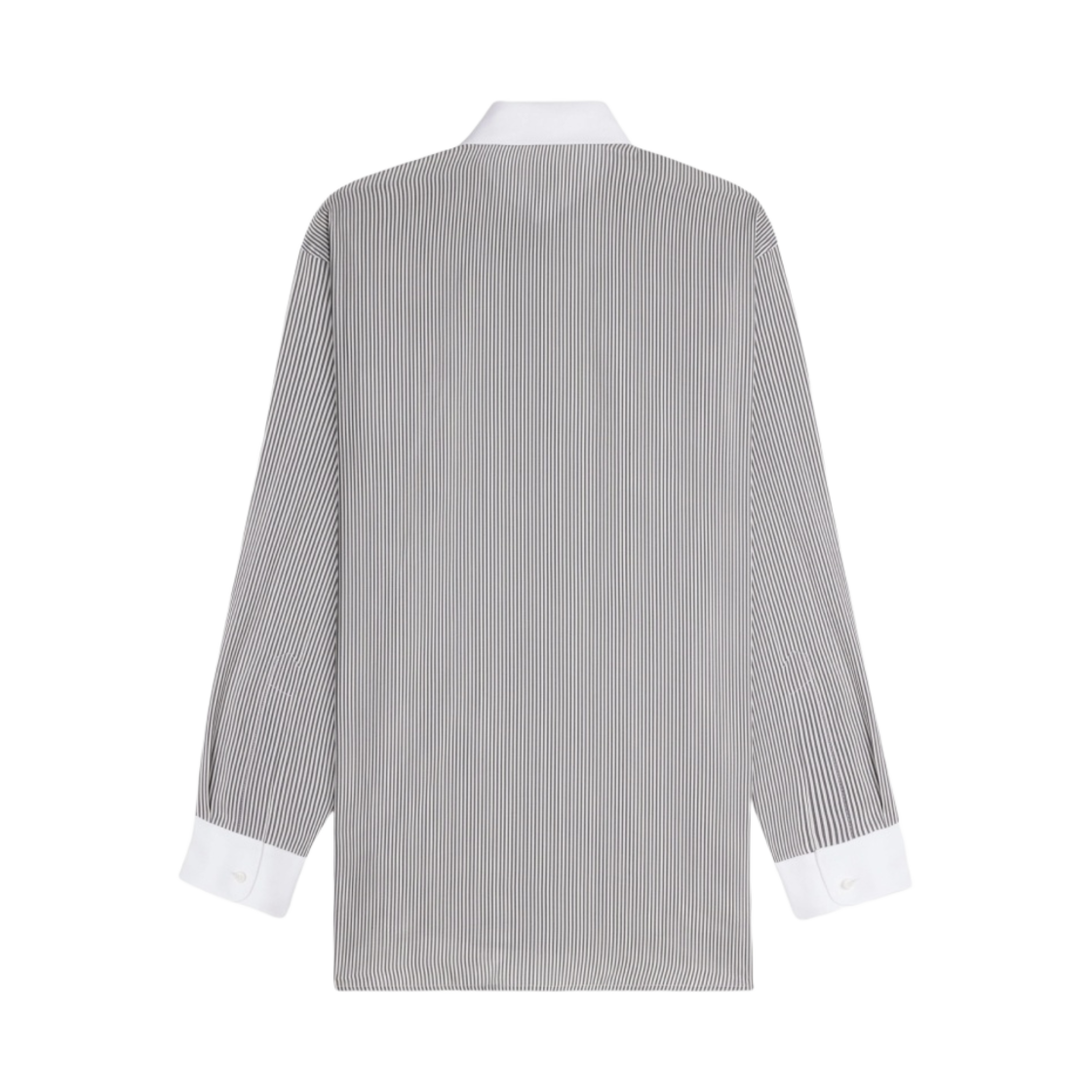 (W) 셀린느 스트라이프 실크 오버사이즈 셔츠 화이트 블랙((W) Celine Oversized Shirt in Striped Silk White Black) - 2