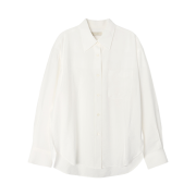 Siyazu SITP5160 Loose Fit Linkel Silky Shirt White