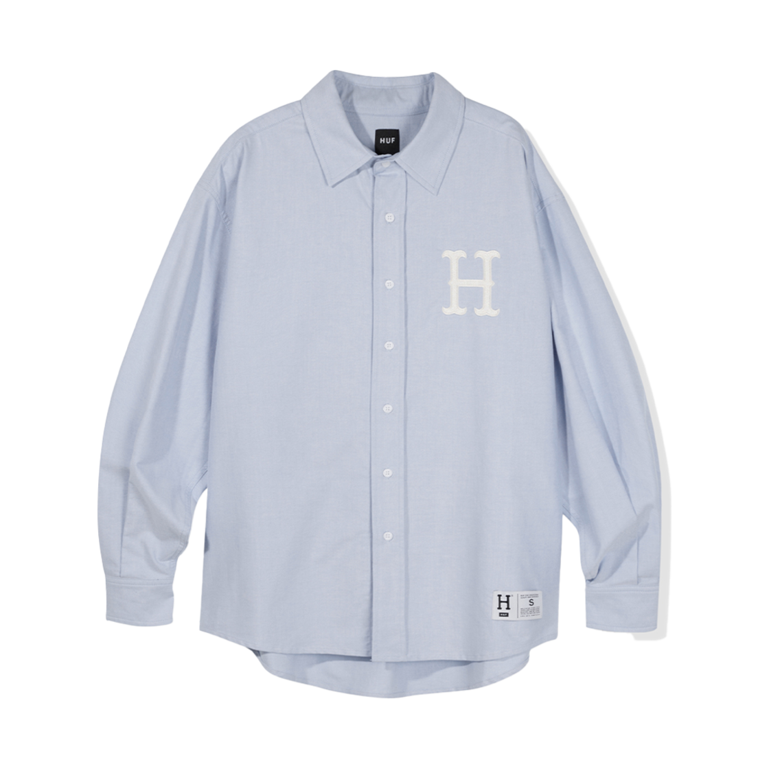 HC3ULSH01LGY HUF H Logo Oxford Shirts Light Gray