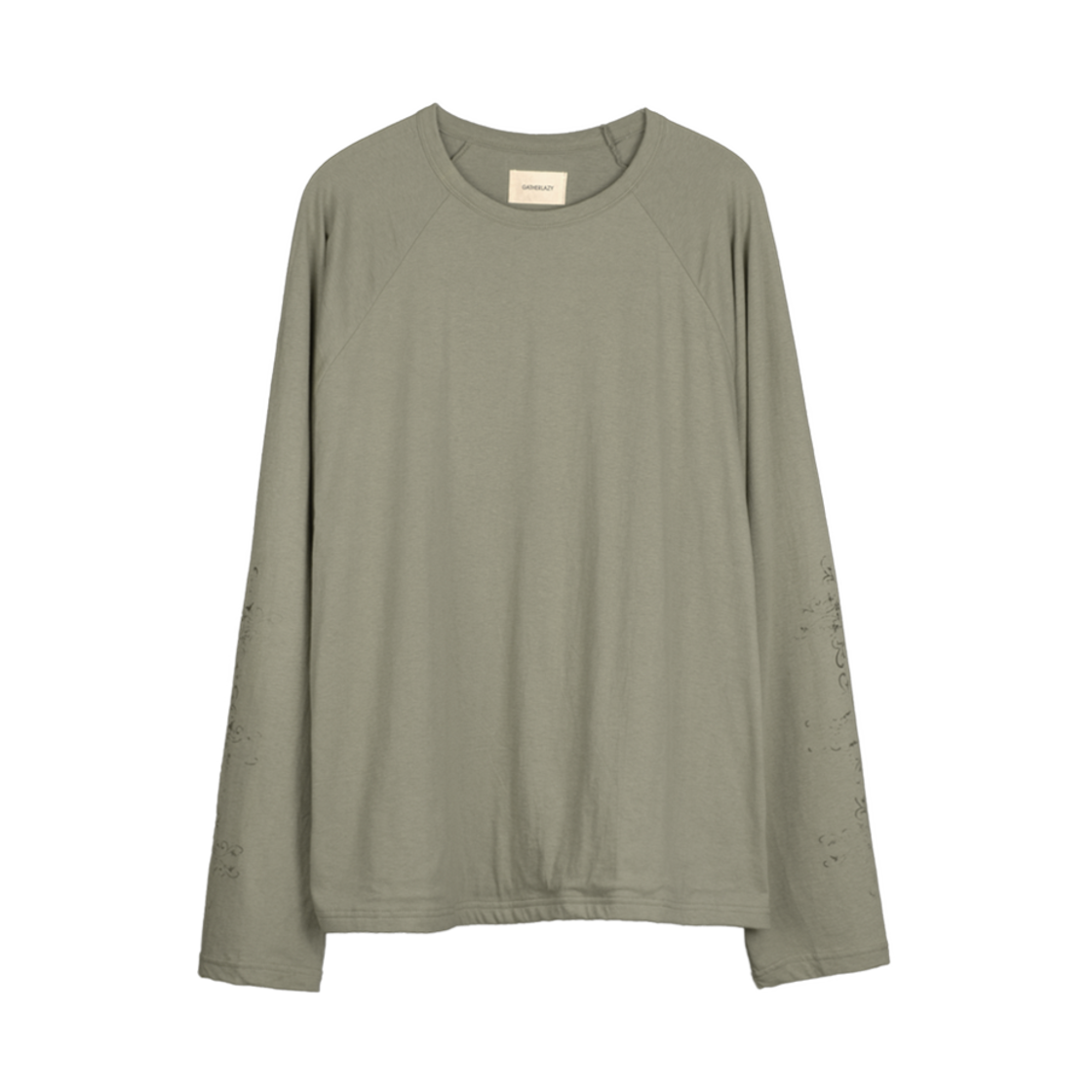 25EP04TS03KH Gatherlazy Double Layering Vintage Long Sleeves Khaki