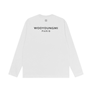 Wooyoungmi Cotton Long Sleeve Back Logo T-Shirt White - 22FW