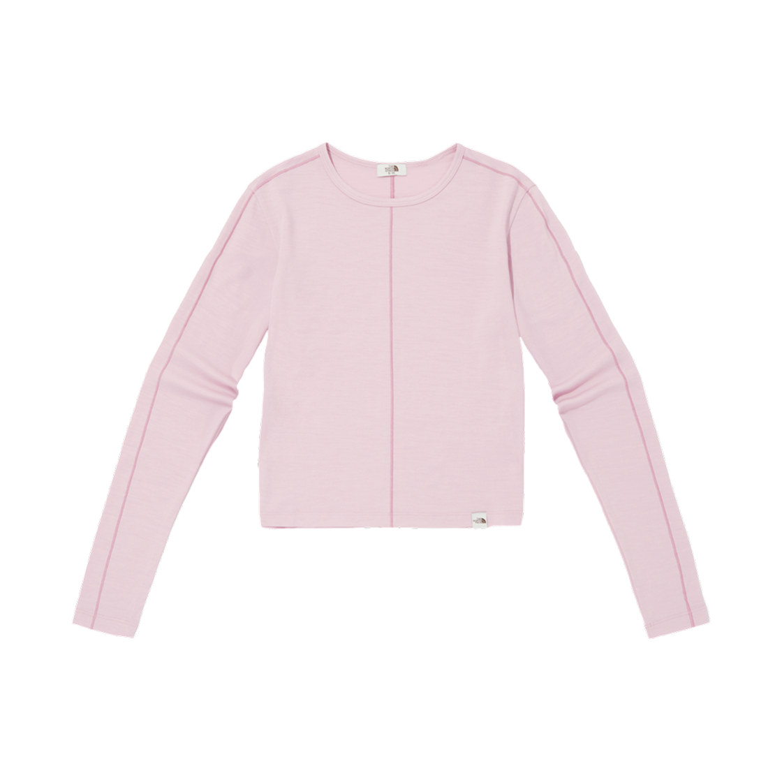 NT7TQ30L The North Face Veluca Wool Crop L/S Round T-Shirt Pale Pink - 25SS