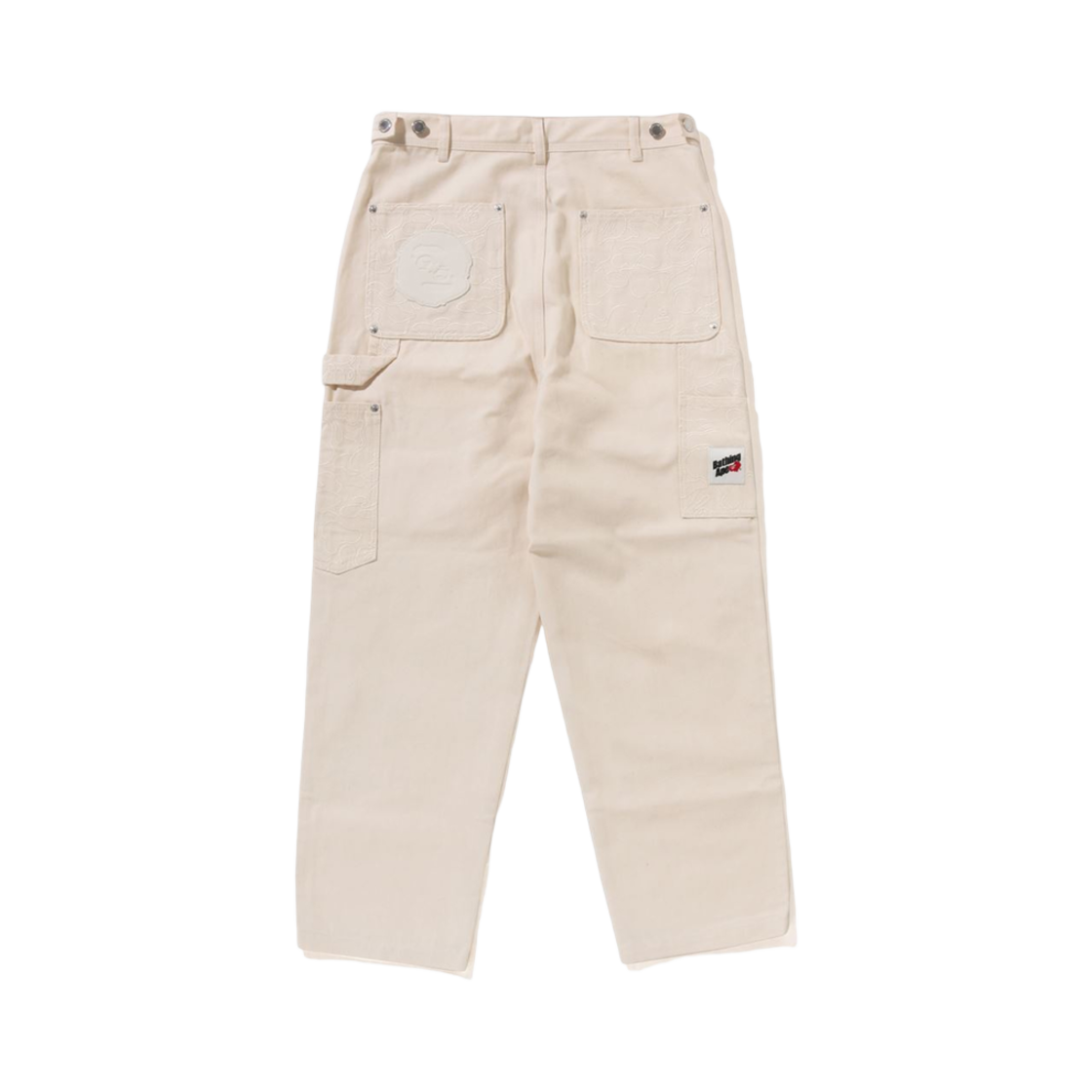 베이프 라인 카모 패치 데님 더블 니 워크 팬츠 크림(BAPE Line Camo Patch Denim Double Knee Work Pants Cream) - 2