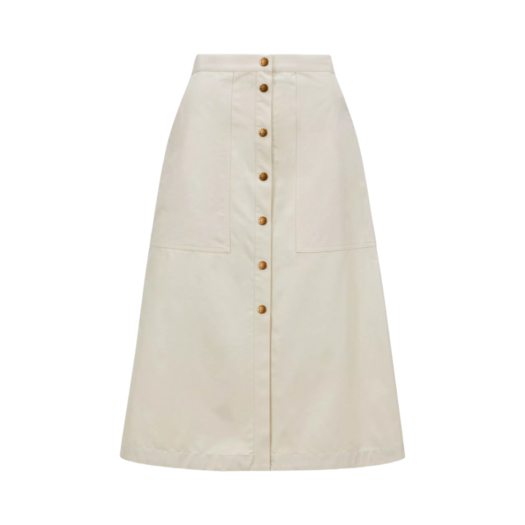 K1-093-2D00019-5986I-051 (W) Moncler Button Up Midi Skirt White - 25SS