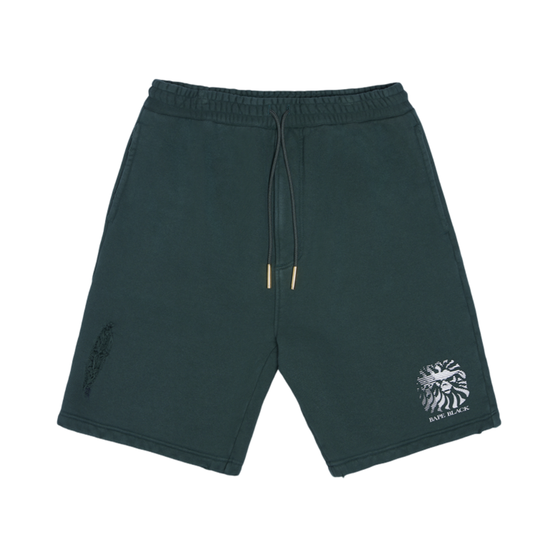 베이프 디스트레스드 로고 쇼츠 딥 정글(BAPE Distressed Logo Shorts Deep Jungle) - 1