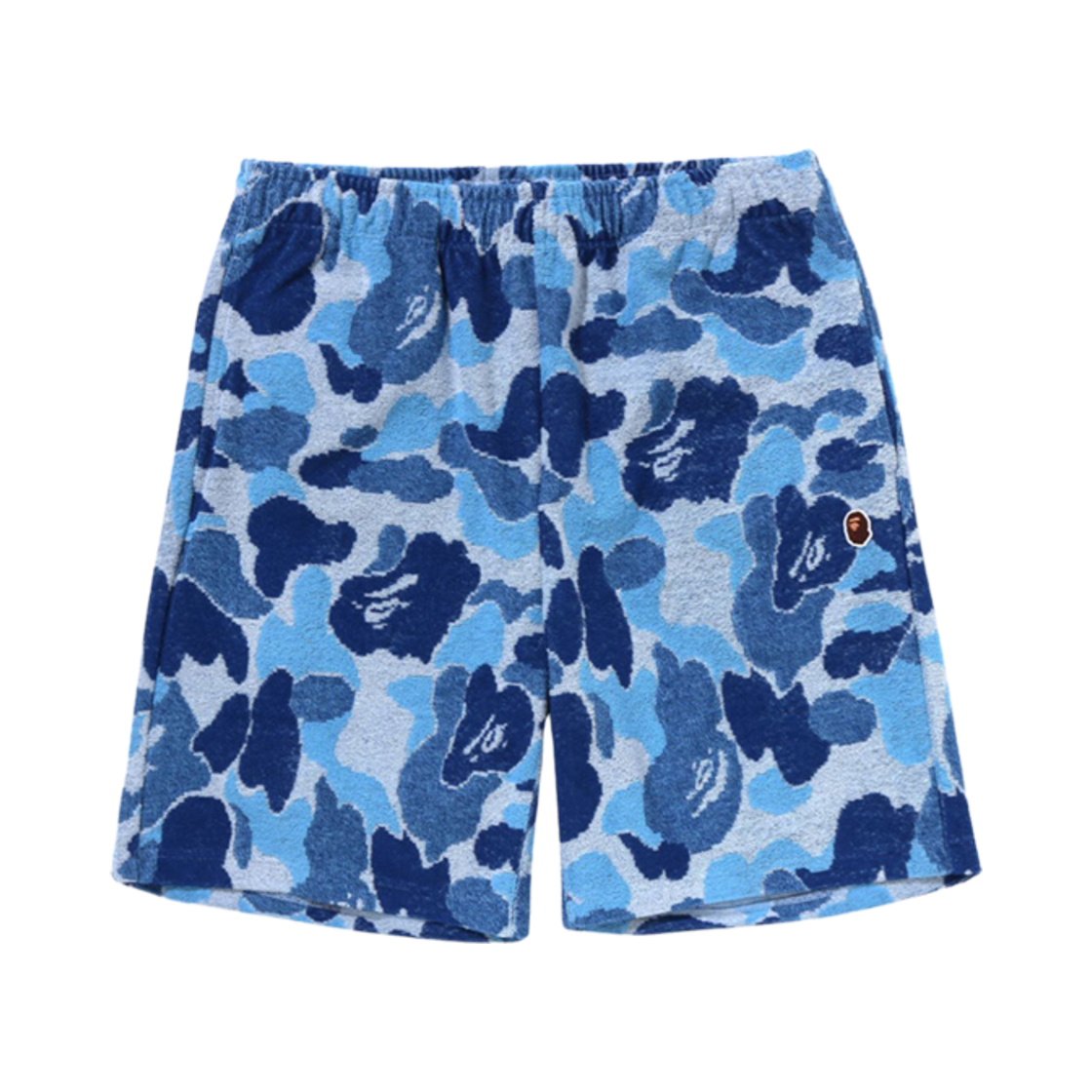 베이프 ABC 카모 파일 원 포인트 스웨트 쇼츠 블루(BAPE ABC Camo Pile One Point Sweat Shorts Blue)