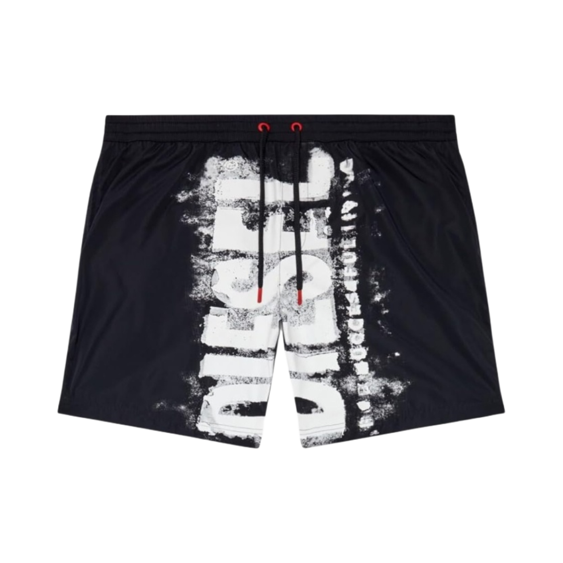 A132220KLAU-E0013 Diesel Bmbx-Powel-47.5 Board Shorts with Blotchy Logo Black