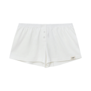 (W) Glowny Button Fly Mini Shorts White