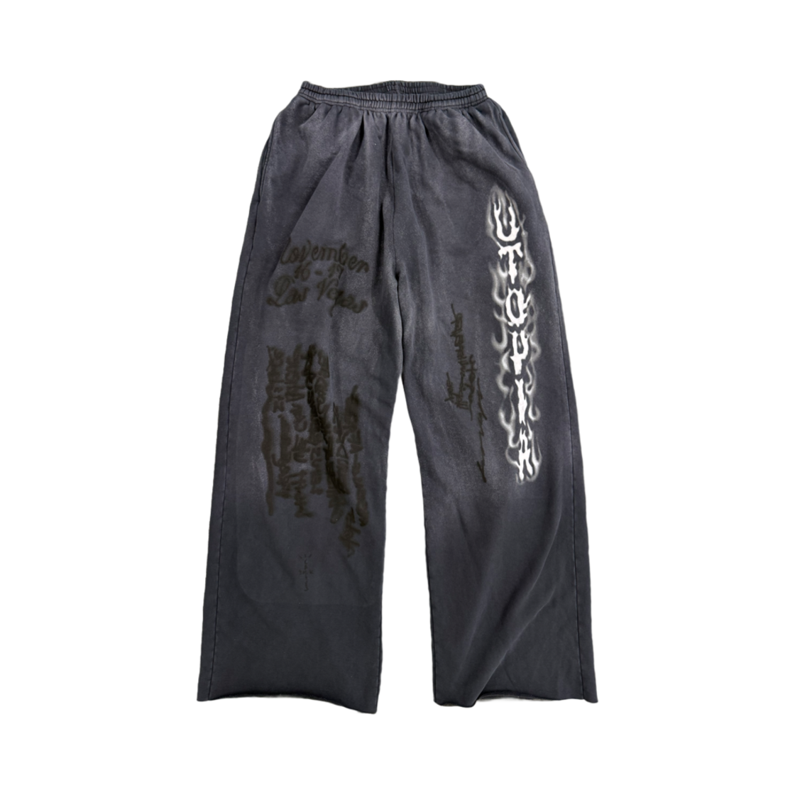 - Travis Scott Utopia Flame Sweatpants Black