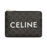 Celine Coin & Card Pouch in Triomphe Canvas Black