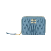 Miu Miu Matelasse Nappa Leather Coin Purse Marina Blue