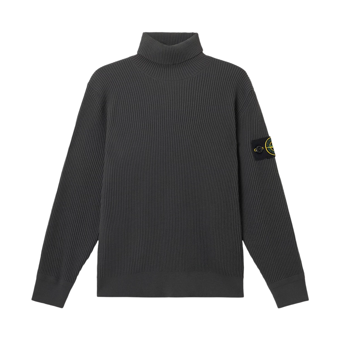 K2S1551000-52S00C2-V0062 Stone Island 5100052 Full Rib RWS Wool Turtleneck Jumper with Finely Ribbed Trims Lead Grey - 25FW