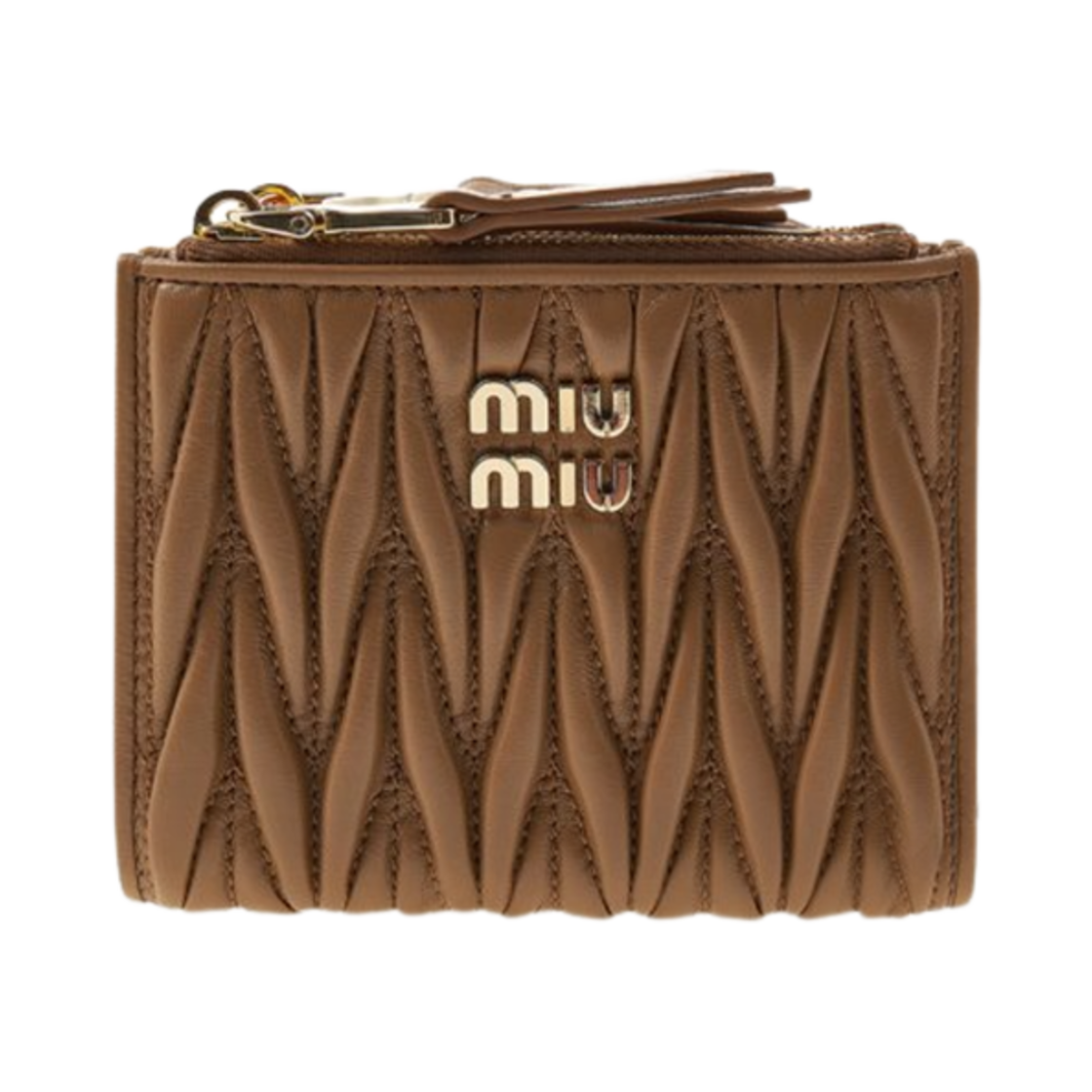 미우 미우 스몰 마테라쎄 나파 레더 월렛 카라멜(Miu Miu Small Matelasse Nappa Leather Wallet Caramel) - 1