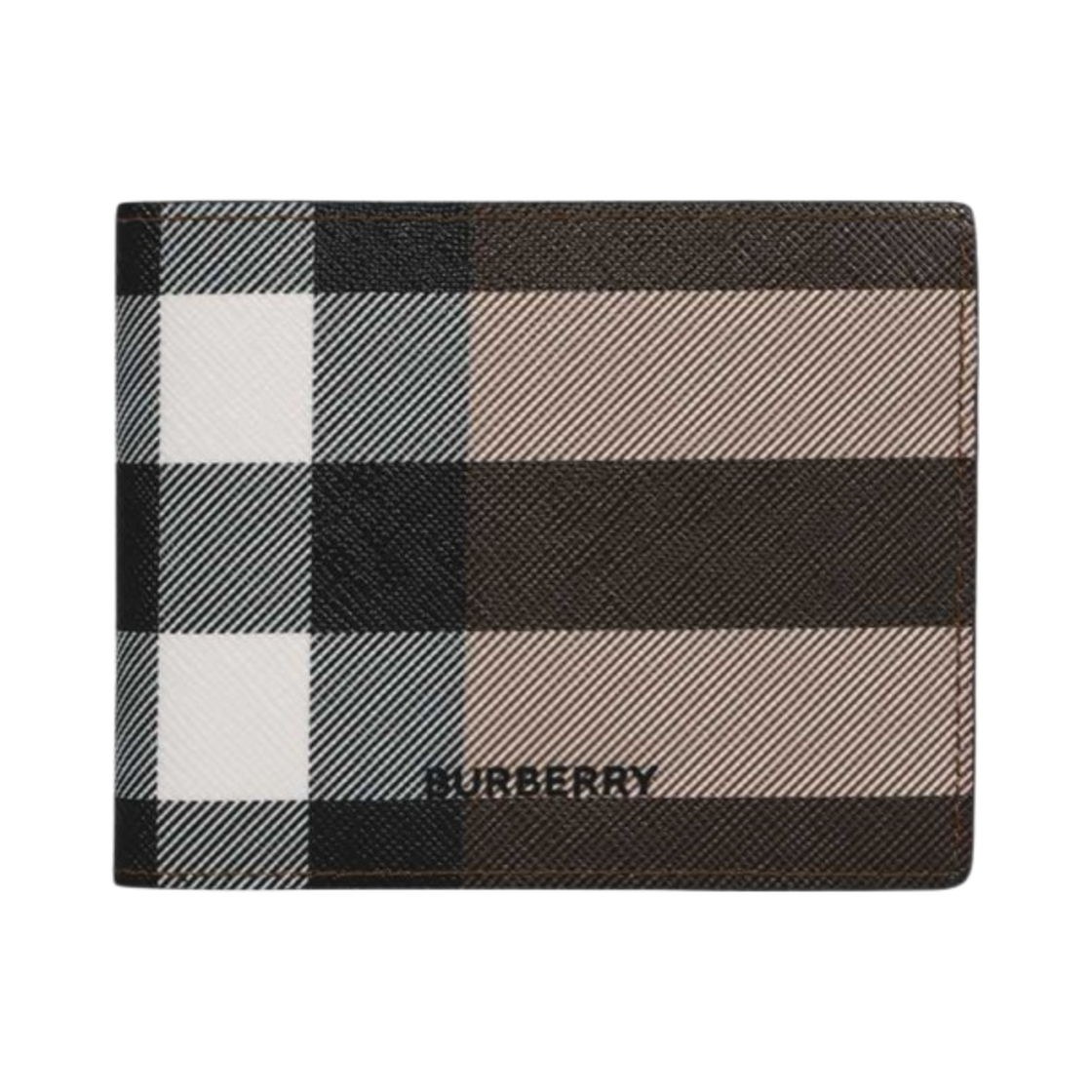버버리 체크 레더 ID 반지갑 다크 버치 브라운(Burberry Check Leather Bifold ID Wallet Dark Birch Brown) - 1