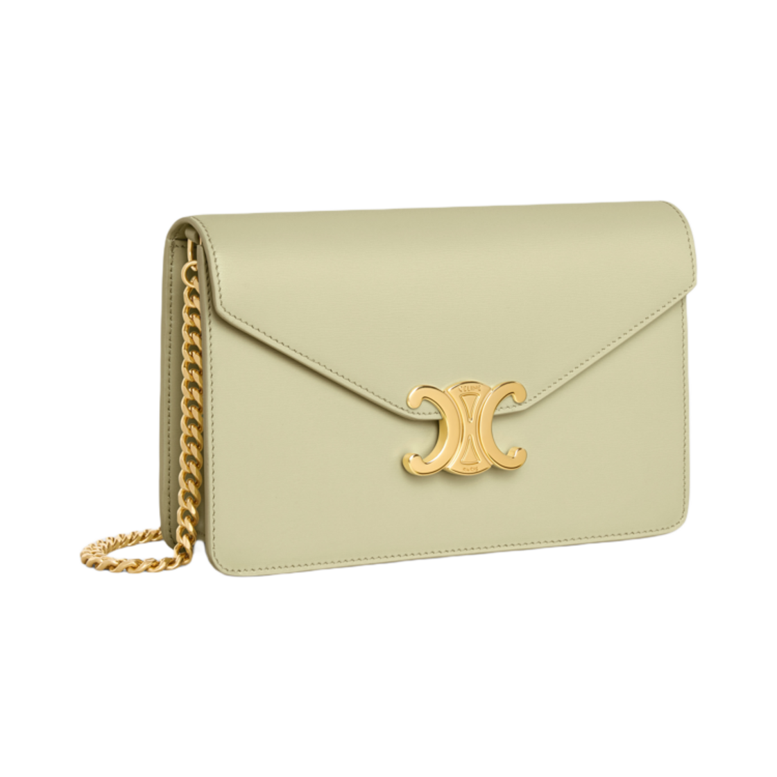 셀린느 월렛 온 체인 마고 샤이니 카프스킨 아몬드 그린(Celine Wallet On Chain Margo in Shiny Calfskin Almond Green) - 2