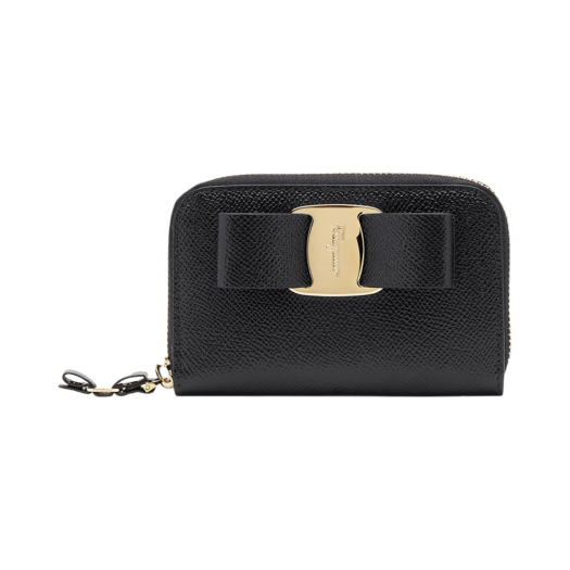 22D288-725290 Ferragamo Vara Bow Business Card Holder Black