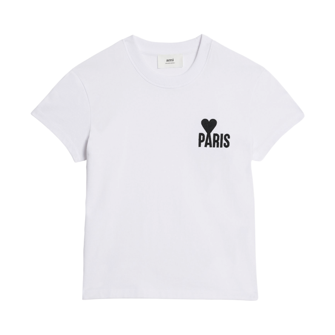 아미 파리 스몰 하트 로고 티셔츠 화이트
