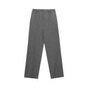 STU Stripe Straight Wool Slacks Grey