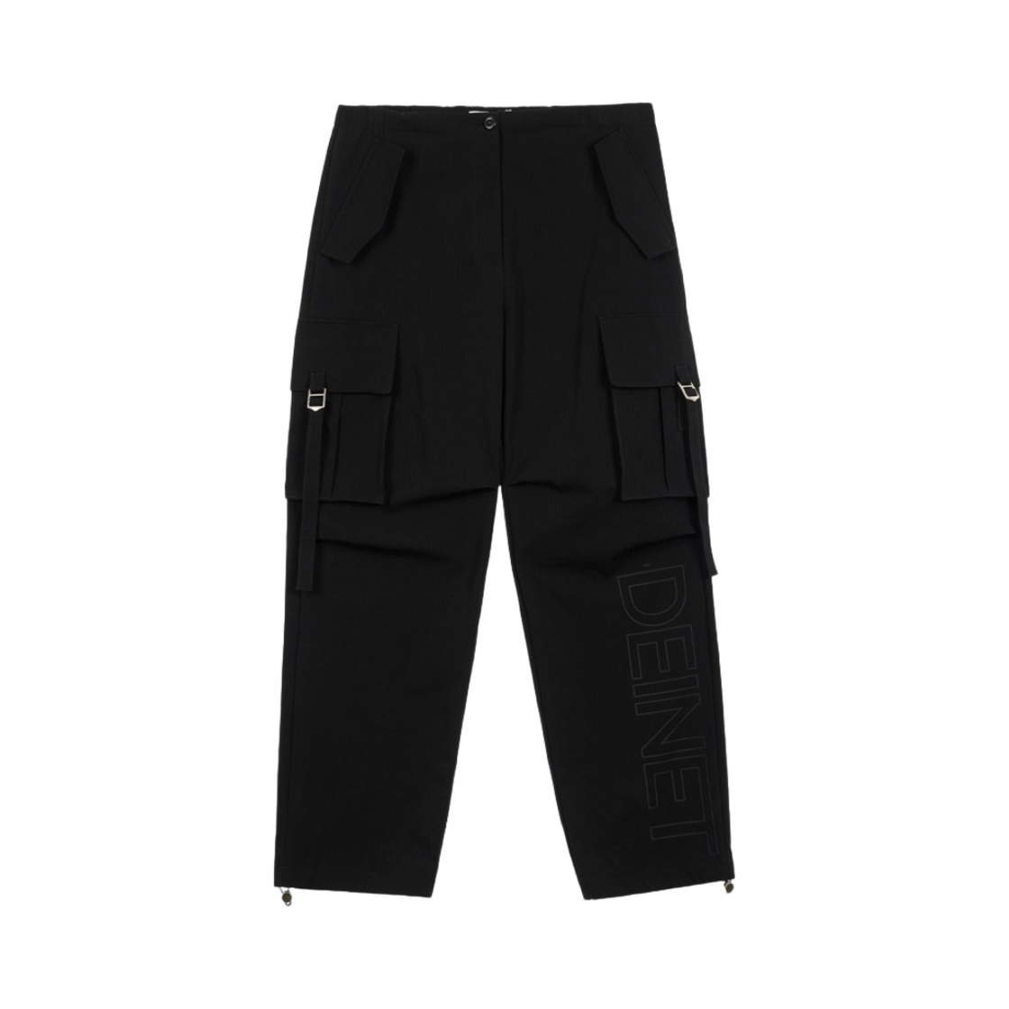 (W) 다이닛 와이드 포켓 카고 트라우저 팬츠 블랙((W) Deinet Wide Pocket Cargo Trouser Pants in Black)