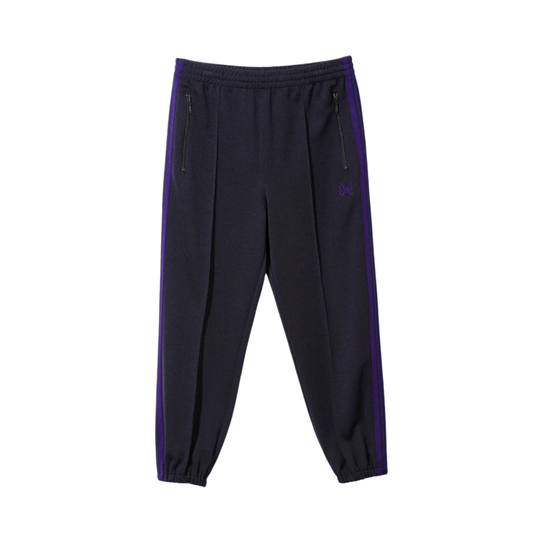 NS249C Needles Zipped Track Pants Poly Smooth Navy