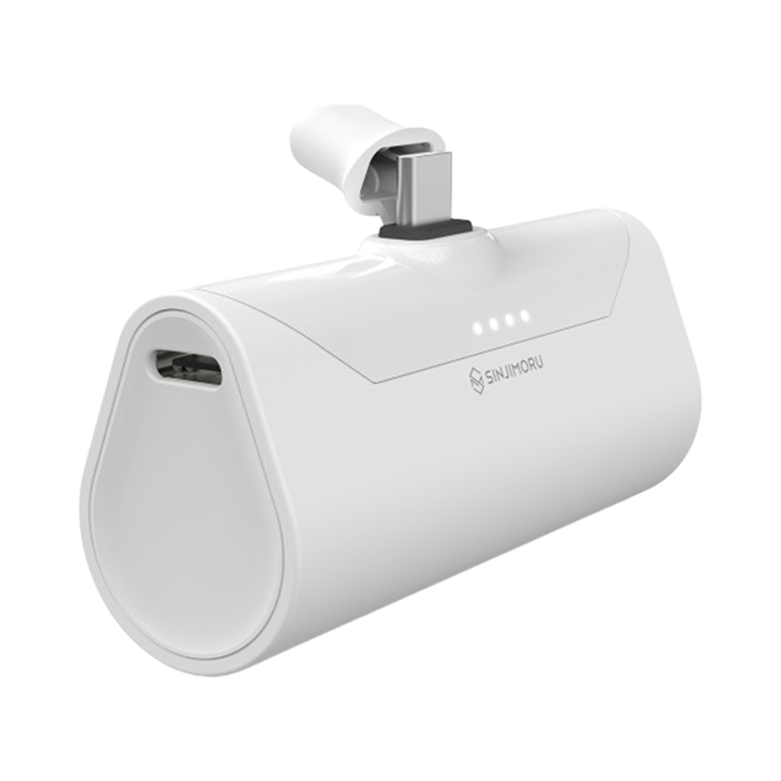 S500200010 SINJIMORU Docking Mini Power Bank iPhone Galaxy C-Type 8-Pin Charger White