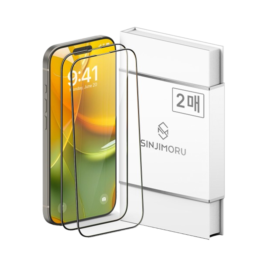 S150200052 SINJIMORU Full-Cover Hybrid 2.5Ds Tempered Glass Screen Protector iPhone 17 16 15 14 13 12 Mini Plus Pro Max