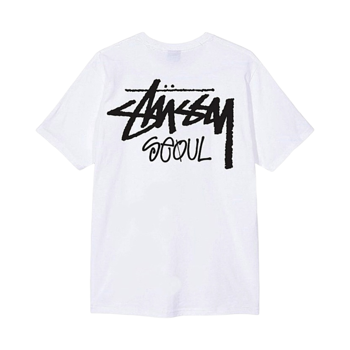 스투시 스탁 서울 티셔츠 화이트 2022(Stussy Stock Seoul T-Shirt White 2022)