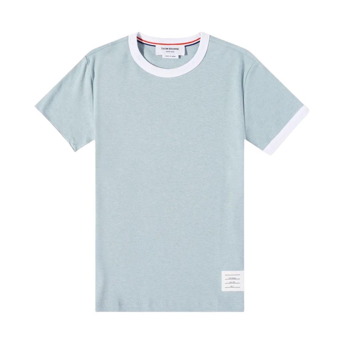 톰브라운 사선 패치 티셔츠 라이트 블루(Thom Browne 4-Bar Patch T-Shirt Light Blue) - 1