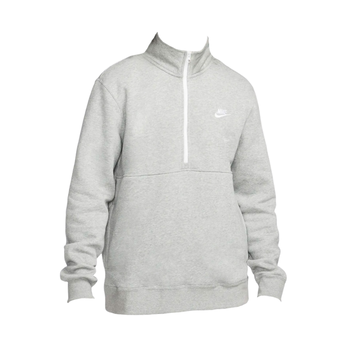 나이키 NSW 클럽 브러쉬드 백 하프 집 풀오버 다크 그레이 헤더 - 아시아(Nike NSW Club Brushed-Back Half Zip Pullover Dark Grey Heather - Asia) - 1