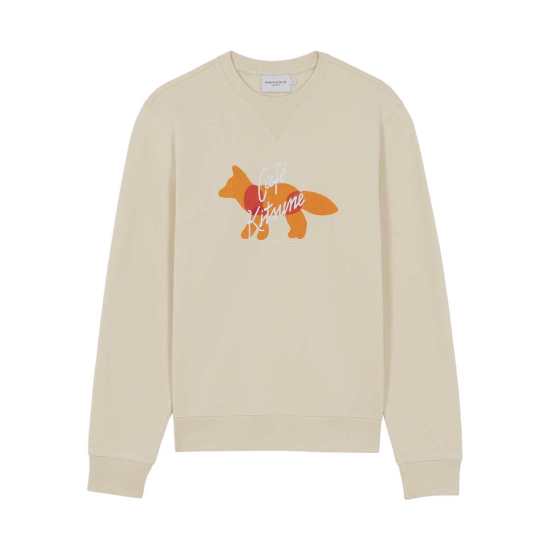 SPCKU00303-P203 Maison Kitsune Fox Cafe Kitsune Classic Sweatshirt Latte