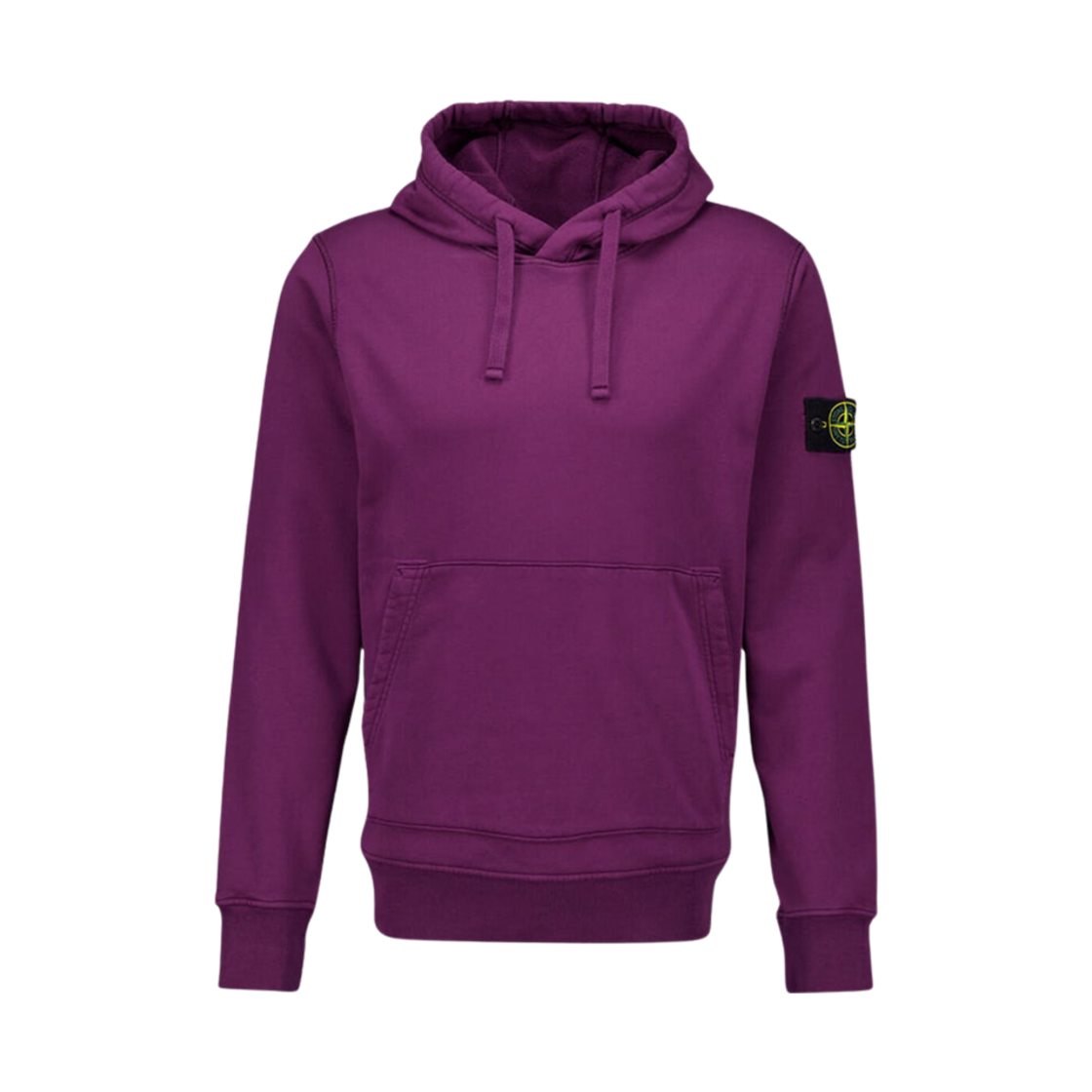 811564151-V0011 Stone Island 64151 Cotton Fleece Hooded Sweatshirt with Pouch Pocket Burgundy - 24FW